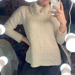 White Loose Turtle Neck Sweater!